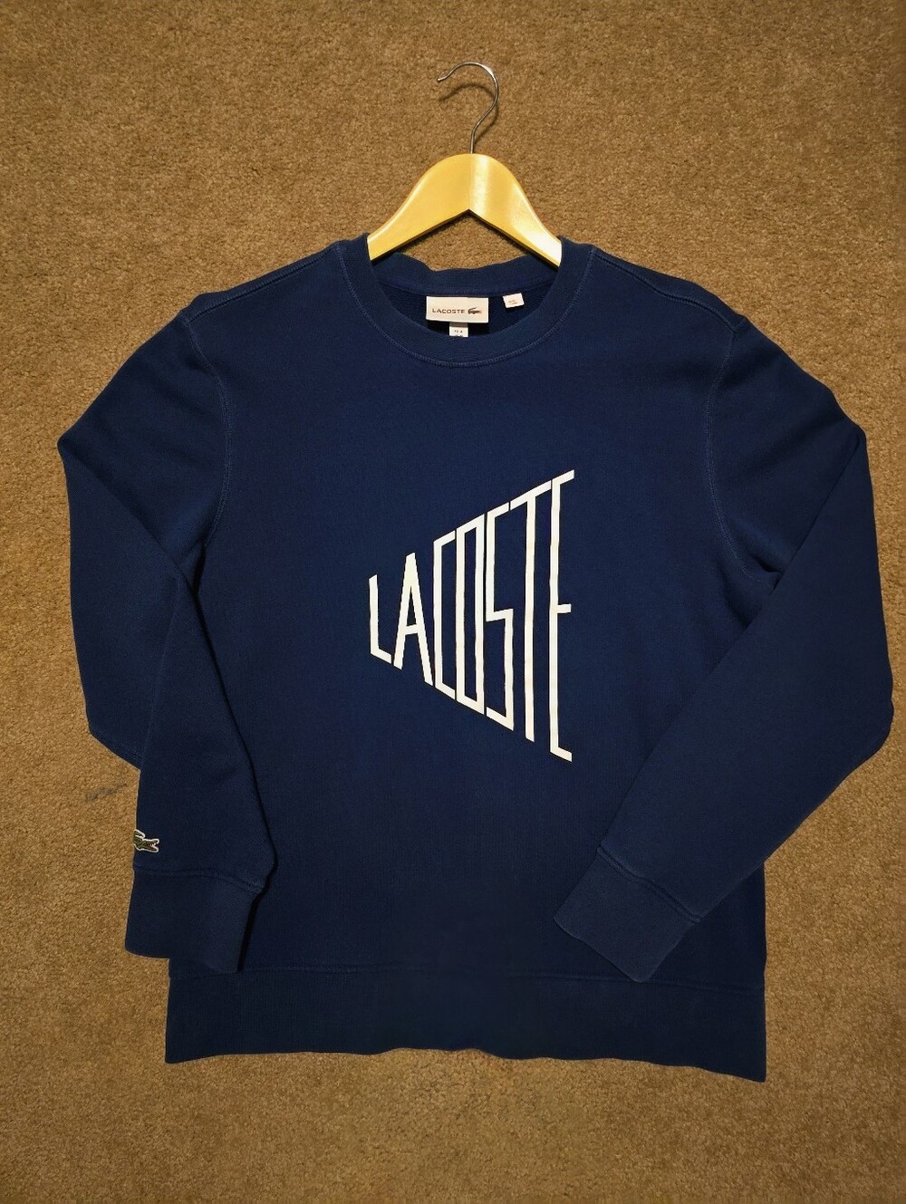Lacoste Men's Navy Crewneck with White Logo